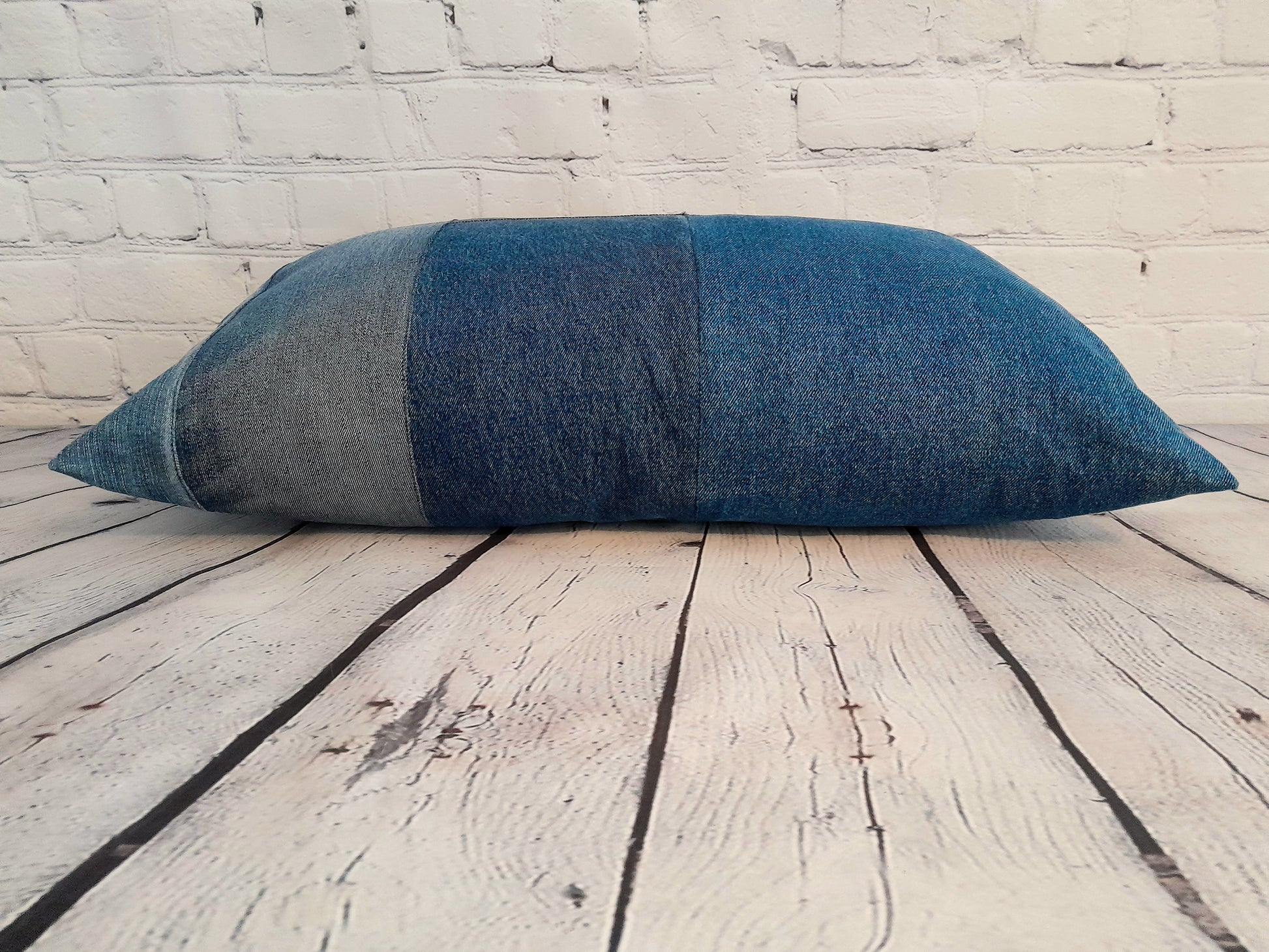 Upcycled denim cushion cover