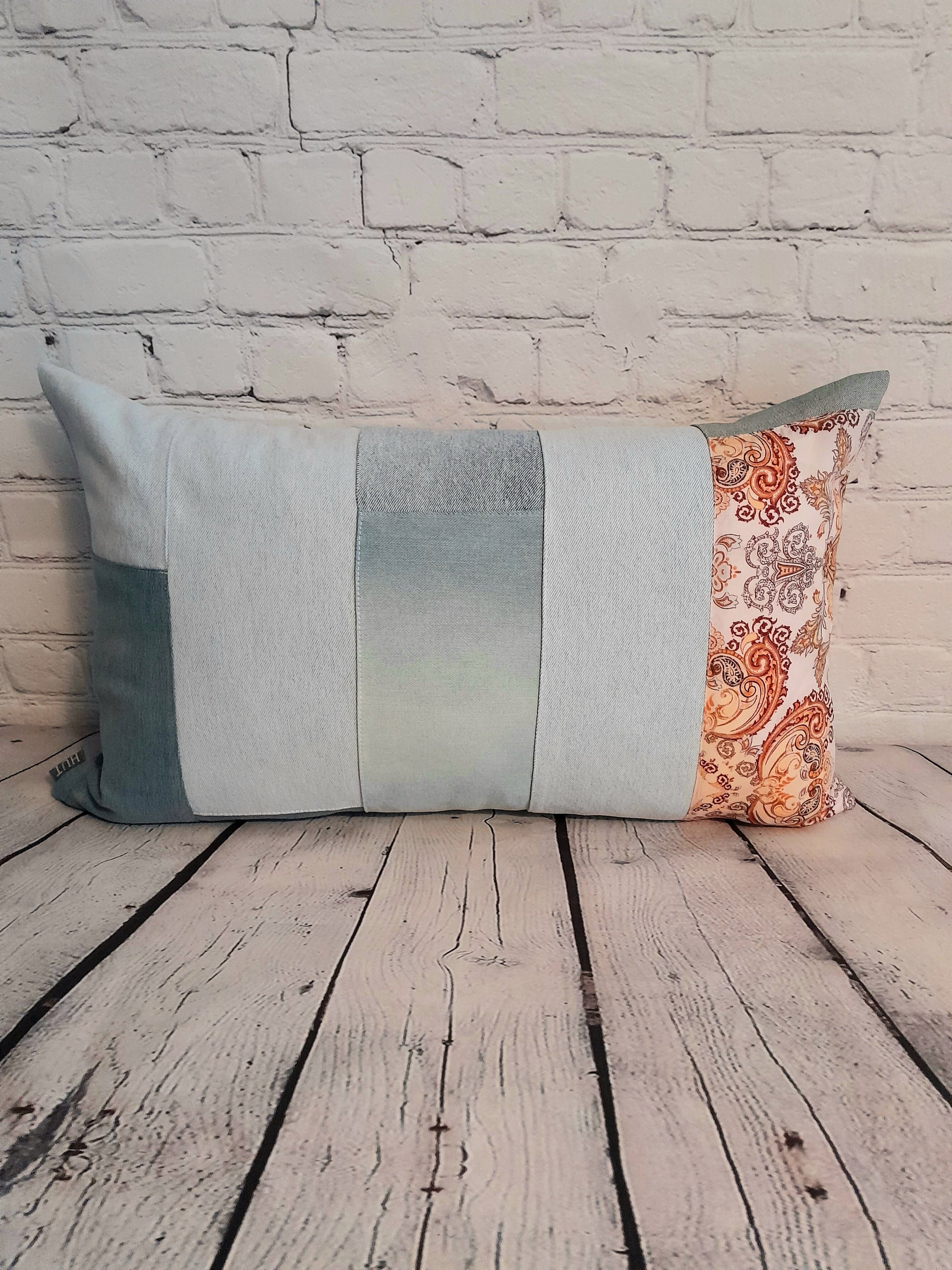 Light denim cushion pillow from old jeans