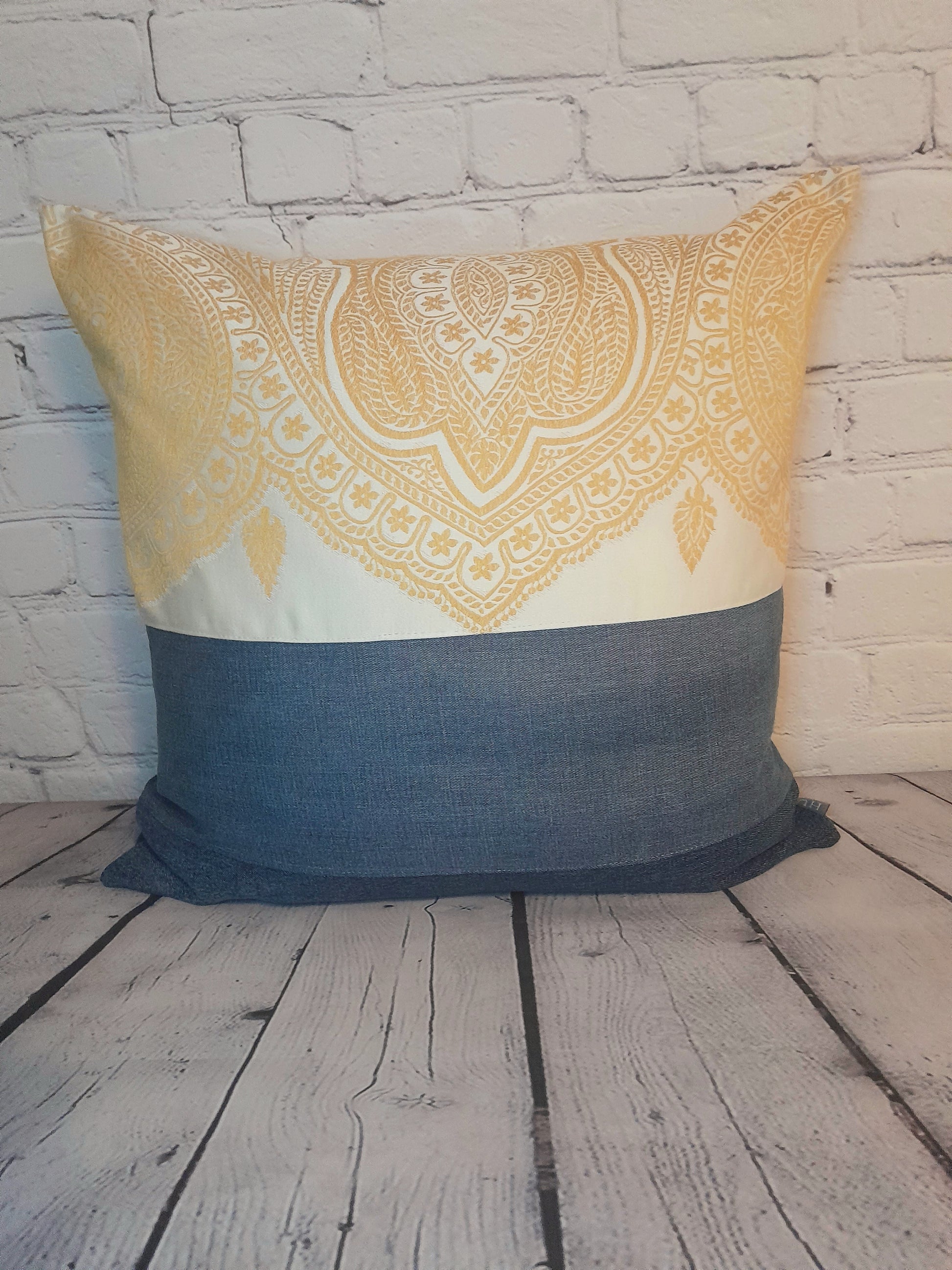 luxury handmade denim throw pillow cushion cover